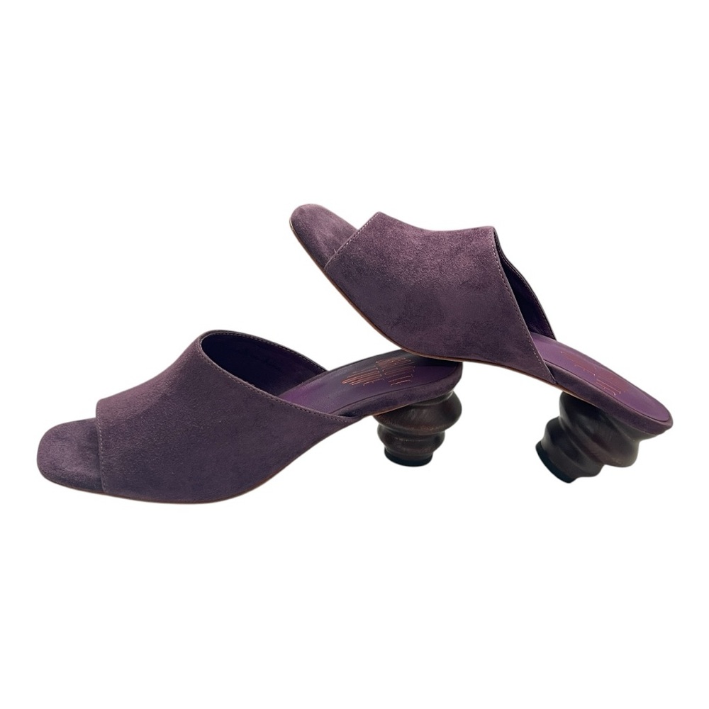 Charlotte Stone Durham Mules /Slides in plum suede size 7
